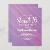 Purple Sweet 16 Invitation (Devant / Derrière)