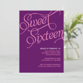Purple Sweet 16 Invitations (Debout devant)