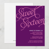 Purple Sweet 16 Invitations (Devant / Derrière)