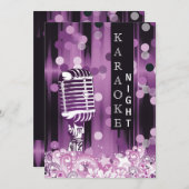 Purple Sweet 16 karaoké soirée Invitation (Devant / Derrière)