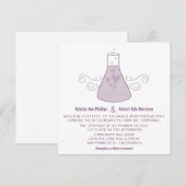 Purple Sweet Chimie Mariage Invitation (Devant / Derrière)
