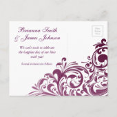 Purple Swirl Enregistrer Le Carte photo Date (Dos)