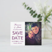 Purple Swirl Enregistrer Le Carte photo Date (Debout devant)