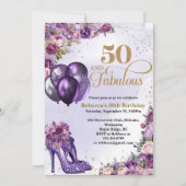 Purple talons hauts 50e anniversaire Invitation (Devant)