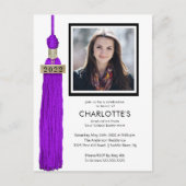 Purple Tassel Photo Graduation Invitation (Devant)