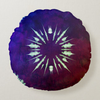 Purple Tie Dye Round Pillow Rond Kussen