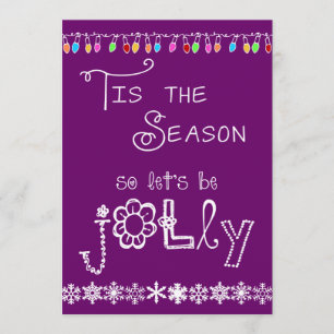 Purple Tis the Season Holiday Party Invitation