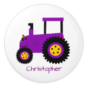 Purple Tractor Design Personalised Keramische Knop (Voorkant)