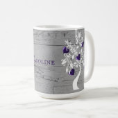 Purple Tree of Hearts Mug de café personnalisée (Devant droit)