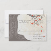 Purple Tree Swirls Inséparables Faire-part de mari (Devant)
