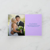 Purple, Turquoise Floral, Coeurs Carte de remercie (Intérieur)