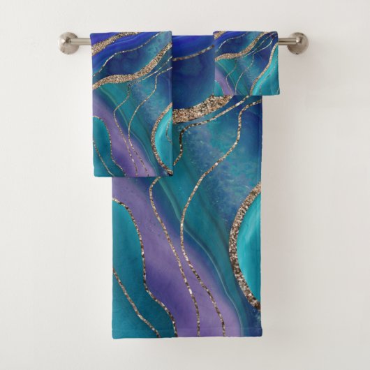 Purple Turquoise Galaxy Nebula Agate No. 1 Parties (En situation)