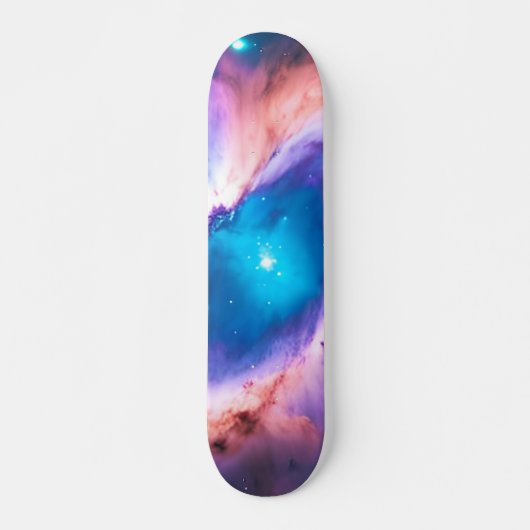 Purple Turquoise Galaxy Nebula Dream #1 Skateboard (Devant)