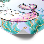 Purple Turquoise Sirène Anniversaire Affiche de bi (Coin)