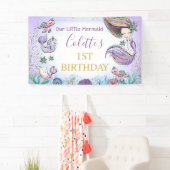 Purple Turquoise Sirène d'or 1ère bannière d'anniv (En situation)