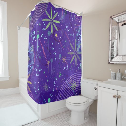 Purple Twilight Party Douchegordijn (In situ)