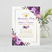 Purple Ultra Violet Graduation Party Invitation P (Debout devant)