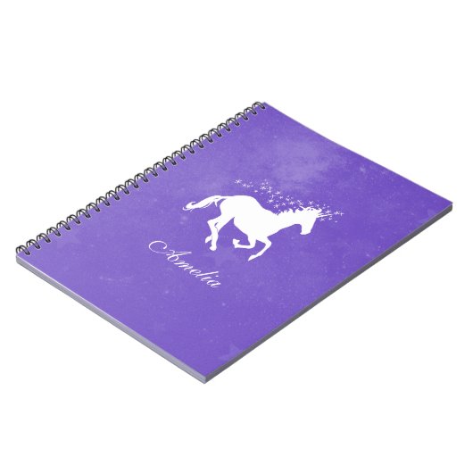 Purple Unicorn Carnet personnalisé (Côté gauche)