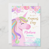 Purple Unicorn Invitation Anniversaire (Devant)