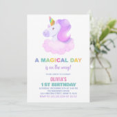 Purple Unicorn Invitations d'anniversaire (Debout devant)