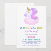 Purple Unicorn Invitations d'anniversaire (Devant / Derrière)