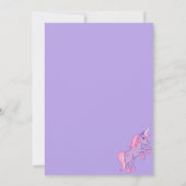 Purple Unicorn Invitations d'anniversaire (Dos)