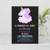 Purple Unicorn Invitations d'anniversaire (Debout devant)
