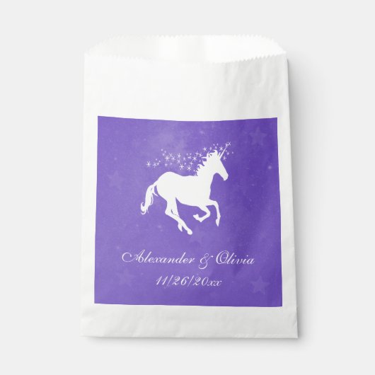 Purple Unicorn Mariage Favor Sacs (Devant)