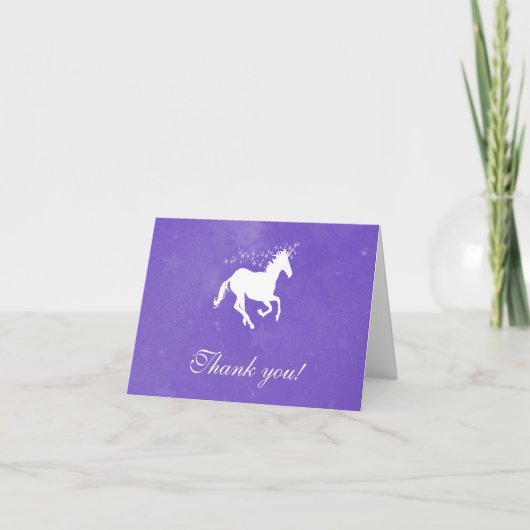 Purple Unicorn Mariage Merci Cartes (Devant)