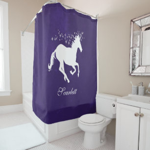 Purple Unicorn rideau de douche personnalisée