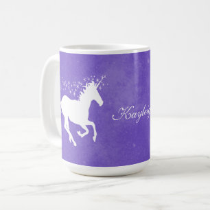 Purple Unicorne Personnalisé Café Mug