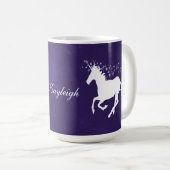 Purple Unicorne Personnalisé Café Mug (Devant droit)
