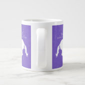 Purple Unicorne Personnalisé Géant Mug de café (Dos)
