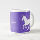 Purple Unicorne Personnalisé Géant Mug de café (Devant droit)