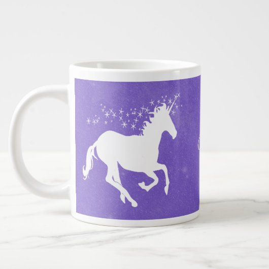 Purple Unicorne Personnalisé Géant Mug de café (Gauche)