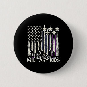 Purple Up For Military Kids - Month Of The Militar Ronde Button 5,7 Cm