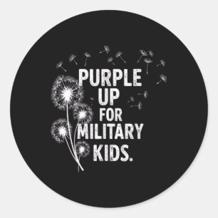 Purple Up For Military Kids - Month Of The Militar Ronde Sticker