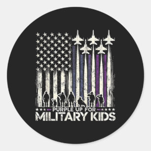 Purple Up For Military Kids - Month Of The Militar Ronde Sticker