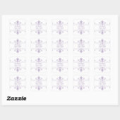 Purple v2 Fancy Ornamental Save Date Stickers (Feuille)