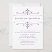 Purple v2 Fancy Ornamental Wedding Invitation (Devant)