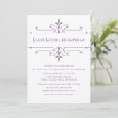 Purple v2 Fancy Ornamental Wedding Invitation (Debout devant)
