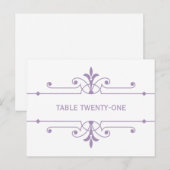 Purple v2 Fancy Ornamo Numéro de table Carte posta (Devant / Derrière)