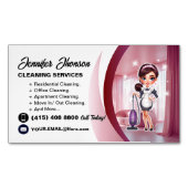 Purple Vacuum Cleaner House Cleaning Services Magnetisch Visitekaartje (Voorkant)