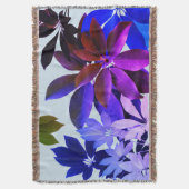 Purple, Vert & Bleu Feuilles Jetez la couverture (devant Vertical)