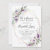 Purple vert Lavande nuptiale Invitation à la douch (Devant)