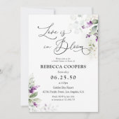 Purple vert Lavande nuptiale Invitation à la douch (Devant)