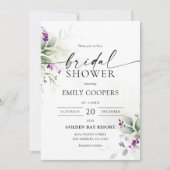 Purple vert Lavande nuptiale Invitation à la douch (Devant)