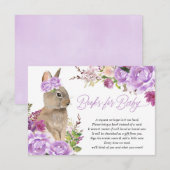 Purple vert livre lapin de Pâques au lieu de carte (Devant / Derrière)