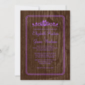 Purple Vintage Barn Wood Wedding Invitations (Devant)