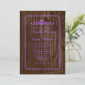 Purple Vintage Barn Wood Wedding Invitations (Debout devant)